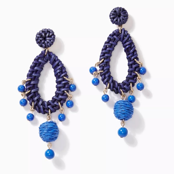 Lilly Pulitzer Raffia Earrings NWT - Picture 1 of 4